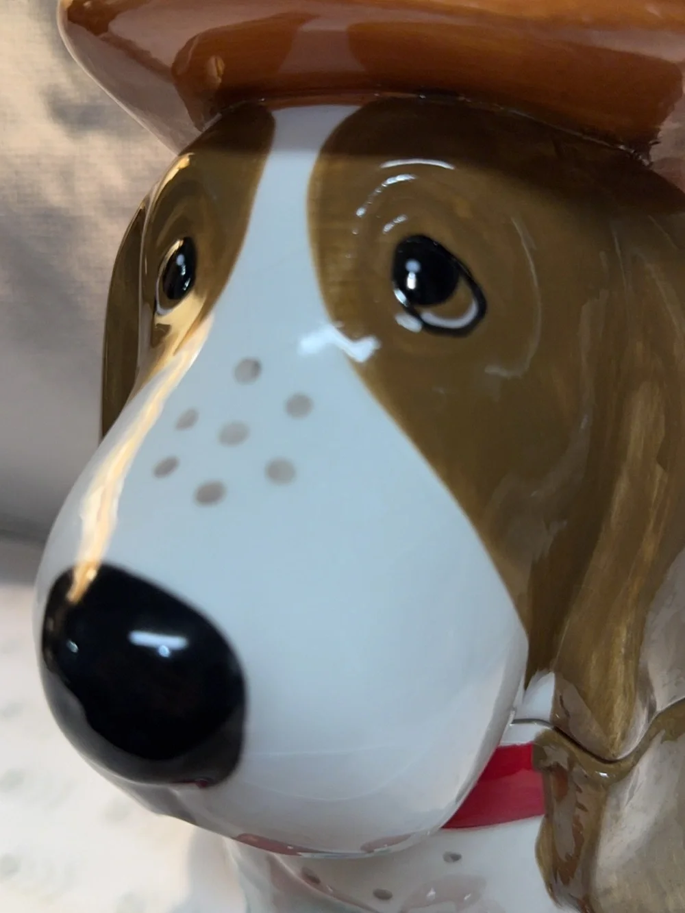 The Pioneer Woman Brown & White Dog Cookie Jar with Red Boots